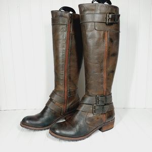 Andre Assous Waterproof Brown Leather Knee High Boots